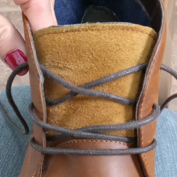 Aldo Men's Brown Leather & Tan Suede Tie Up Ankle Boot Shoes 8 - Picture 10 of 16